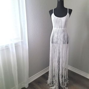 Dress - Boho macrame burning man festival dress beachwear white crochet small-m